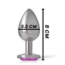 PLUG ANAL ARGENTE BIJOU ROSE TAILLE M DE INTENSE