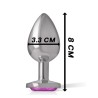 PLUG ANAL ARGENTE BIJOU ROSE TAILLE M DE INTENSE