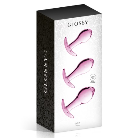 3 PLUGS EN VERRE ROSE TRANSPARENT N°17 DE GLOSSY