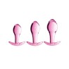 Plugs & Chapelets Anals 3 PLUGS EN VERRE ROSE TRANSPARENT N°17 DE GLOSSY