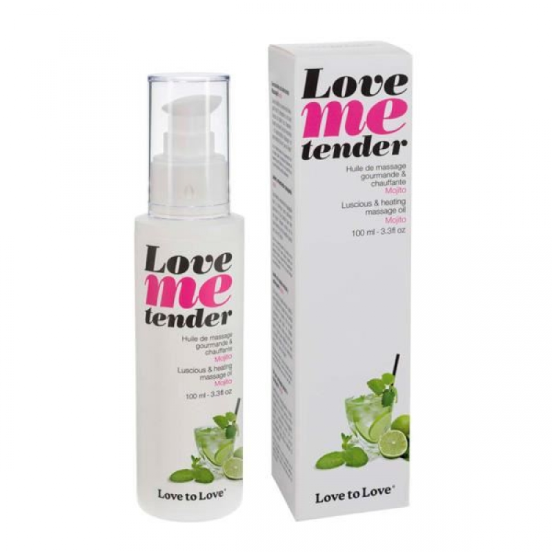 Bien Etre HUILE DE MASSAGE "LOVE ME TENDER" COMESTIBLE A EFFET CHAUFFANT PARFUM MOJITO