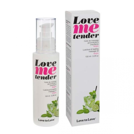 Bien-être HUILE DE MASSAGE "LOVE ME TENDER" COMESTIBLE A EFFET CHAUFFANT PARFUM MOJITO