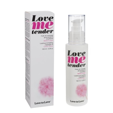 Bien-être HUILE DE MASSAGE "LOVE ME TENDER" COMESTIBLE A EFFET CHAUFFANT PARFUM BARBE A PAPA