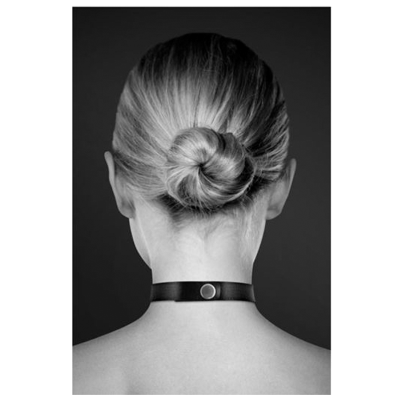 COLLIER CUIR NOIR STRASS ET COEUR ARGENTE DE "BIJOUX POUR TOI"