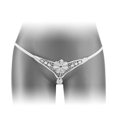 Lingerie Femme STRING OUVERT "DANUTA" A DENTELLE BLANCHE DE "FASHION SECRET"