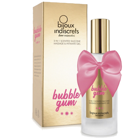 Bien-être HUILE MASSAGE ET LUBRIFIANT 2 EN 1 PARFUM BUBBLE GUM DE "BIJOUX INDISCRETS"