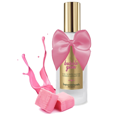 Bien-être HUILE MASSAGE ET LUBRIFIANT 2 EN 1 PARFUM BUBBLE GUM DE "BIJOUX INDISCRETS"