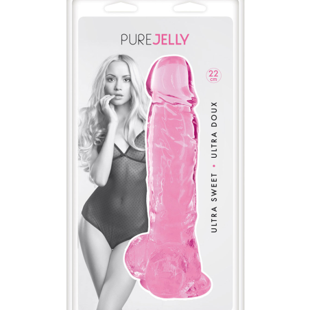 Love toys PURE JELLY ROSE TAILLE XL à VENTOUSE 22 cms