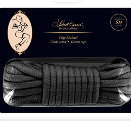 ACCESSOIRES CORDE "PLAY SHIBARI" NOIRE 10 M DE "SWEET CARESS"