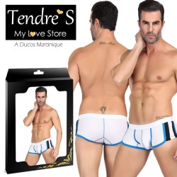 MINI BOXER BLANC BLEU TAILLE M DE "PARIS HOLLYWOOD"