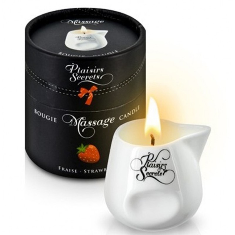 BOUGIE DE MASSAGES PLAISIRS SECRETS parfum fraise