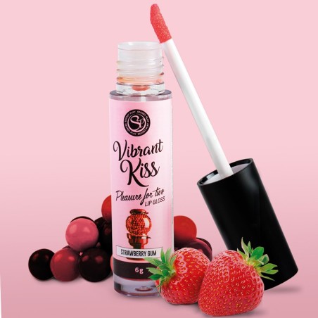 Bien-être GLOSS COMESTIBLE EFFET VIBRANT AU CHEWING GUM FRAISE DE "SECRET PLAY"