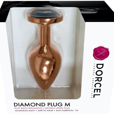 Plugs & Chapelets Anals PLUG "DIAMOND" GOLD ROSE TAILLE "M" DE "DORCEL"