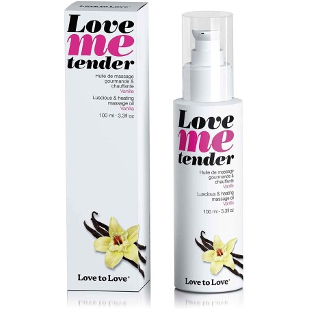 Bien-être HUILE DE MASSAGE "LOVE ME TENDER" COMESTIBLE A EFFET CHAUFFANT parfum vanille