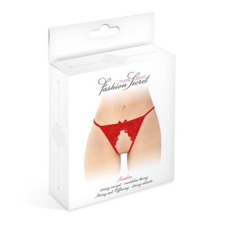 Lingerie STRING ROUGE OUVERT "SANDRA" DE "FASHION SECRET"