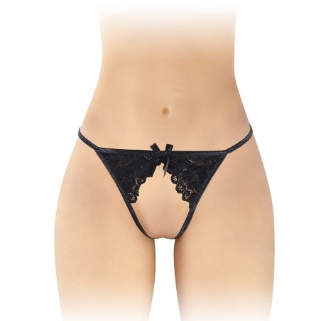 Lingerie STRING NOIR OUVERT "SANDRA" DE "FASHION SECRET"