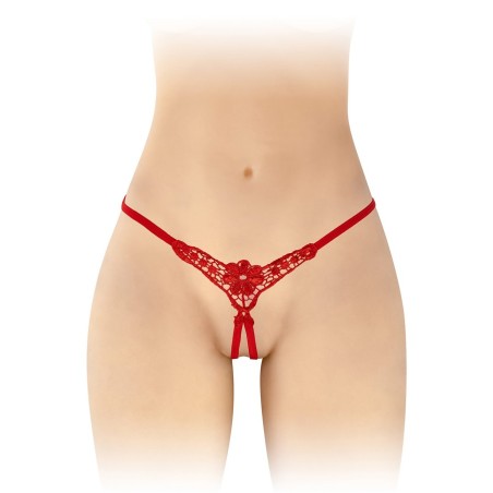 Lingerie Femme STRING ROUGE OUVERT "DANUTA" A DENTELLE DE "FASHION SECRET"