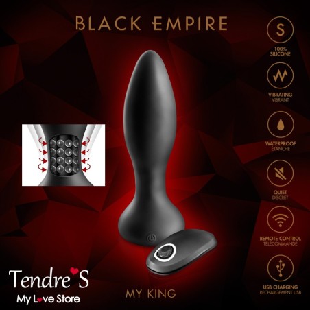 Love toys PLUG ANAL AVEC BILLES ROTATIVES & VIBRANTES "MY KING" DE "BLACK EMPIRE"