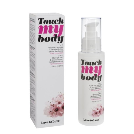 Bien-être HUILE DE MASSAGE SILICONE "TOUCH MY BODY " 2 EN 1 PARFUM FLEUR DE CERISIER