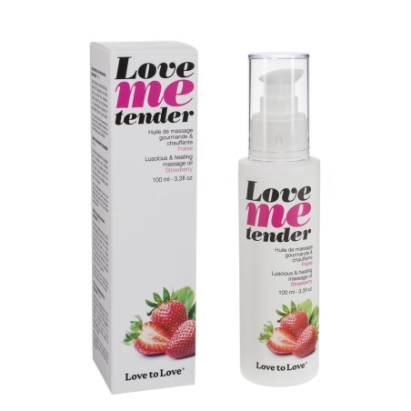 Bien-être HUILE DE MASSAGE "LOVE ME TENDER" COMESTIBLE A EFFET CHAUFFANT PARFUM FRAISE